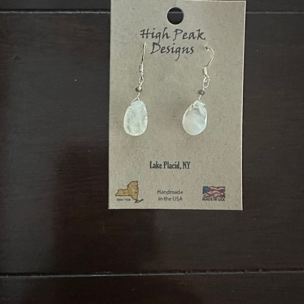 NWT Brand new handmade silver dangle earrings by High Peak Designs. Made in USA.